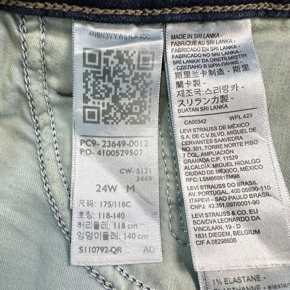 Levi Strauss Womens Classic Bootcut Jeans Size 24W Mid-Rise Dark Wash Denim - Picture 7 of 16